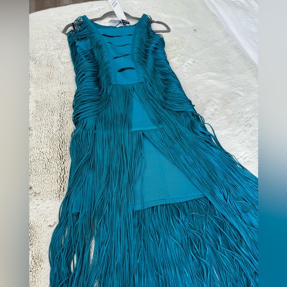 HERVÉ LÉGER Cutout fringed bandage gown - Picture 7 of 9